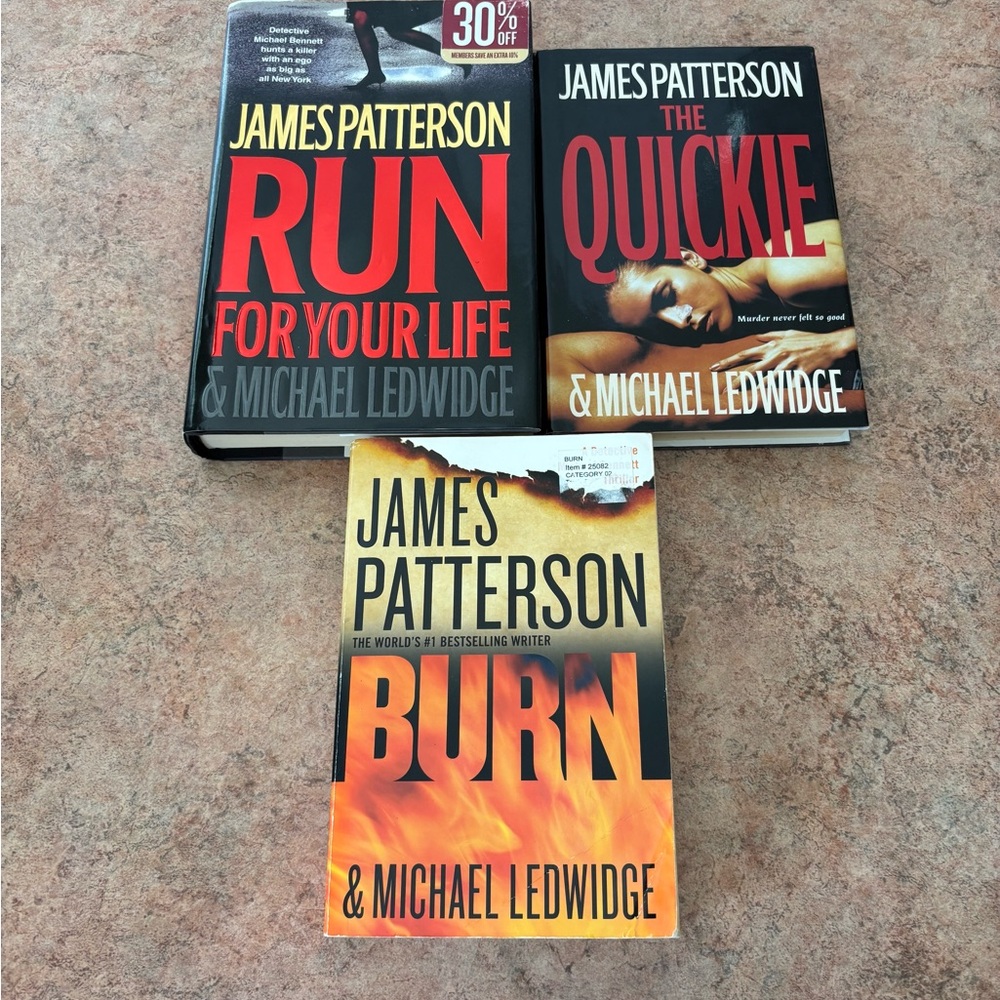 3 James Patterson & Michael Ledwidge book bundle